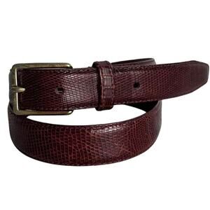 Austin Grey Belt Sz 30 Genuine Lizard Burgundy 1 Inch Wide Minor Wear
